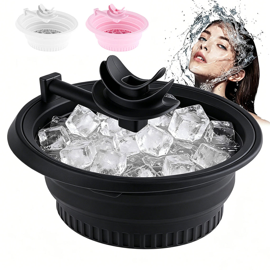Vadem Face Ice Bath with Breathing Tube Collapsible Skin Icing Basin