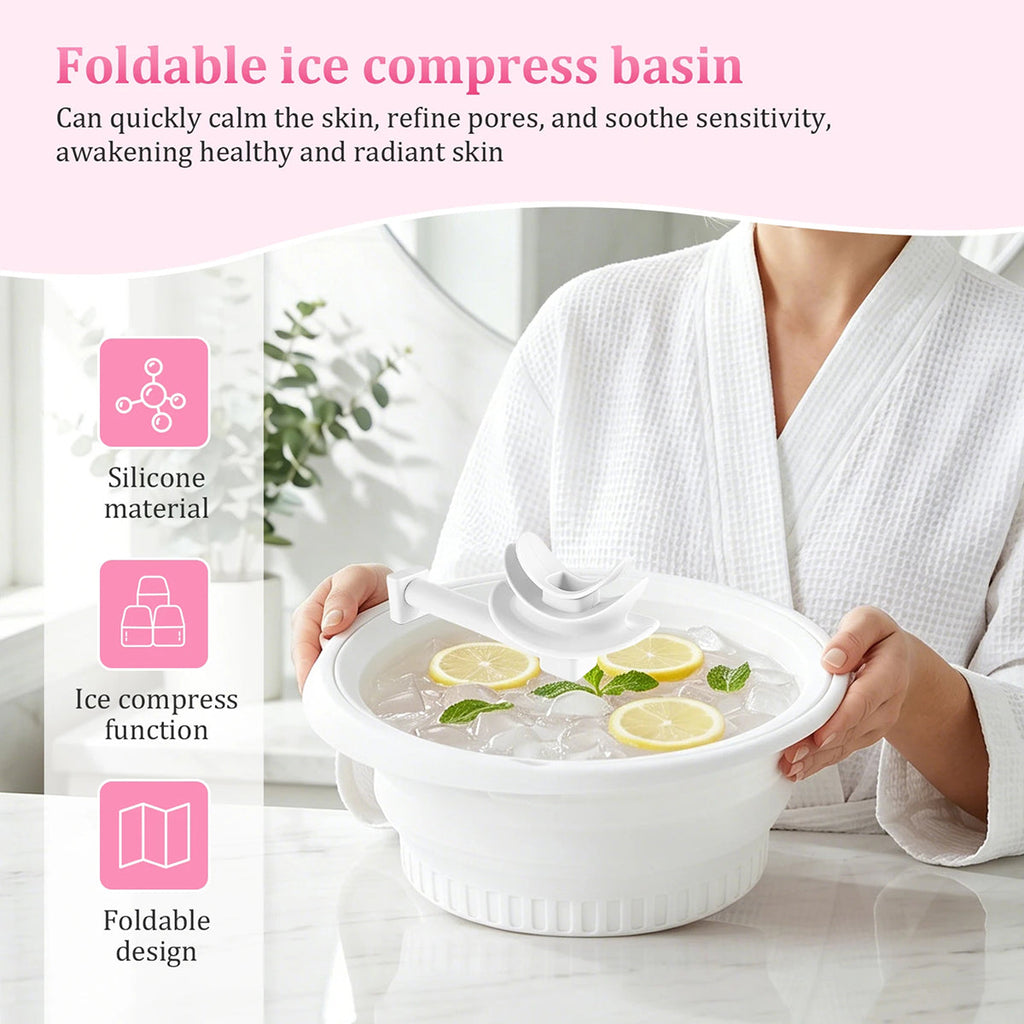 Vadem Face Ice Bath with Breathing Tube Collapsible Skin Icing Basin