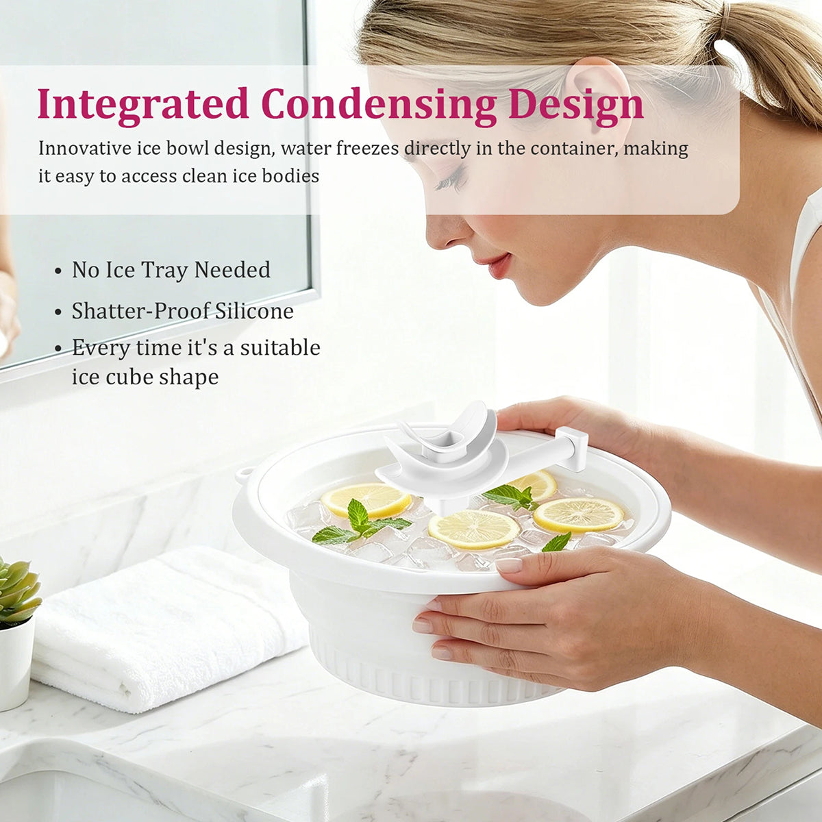 Vadem Face Ice Bath with Breathing Tube Collapsible Skin Icing Basin